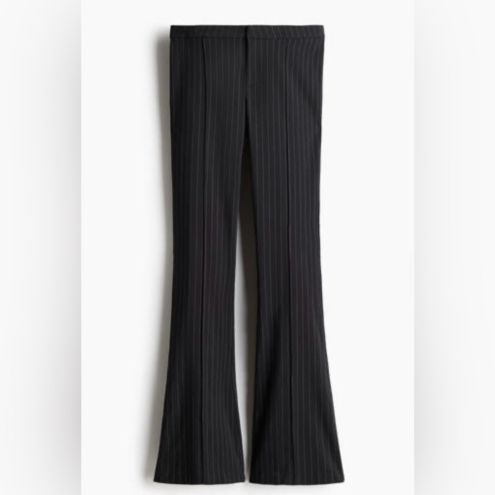 H&M Black Pinstripe Flared Pants